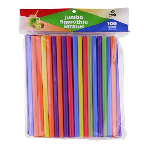 [100 Count] Jumbo Smoothie Straws - 8.5  High - Assorted Colors Hot on Sale