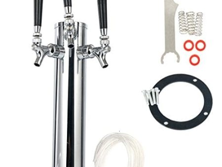 YB YaeBrew Triple Tap Faucet Stainless Steel Draft Beer Tower, 3-Inches Column - 3 Faucets Online