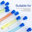 Teenitor 50 Pack Clear Plastic Test Tubes with Blue Caps, 13×78mm, Great for Halloween Party Cheap