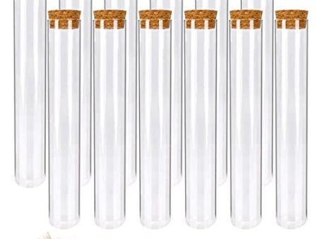 DEPEPE 12pcs 80ml Glass Test Tubes 25×200mm with Cork Stoppers and 1 Brush for Bath Salts Storage, Plant Propagation, Party Decoration For Sale